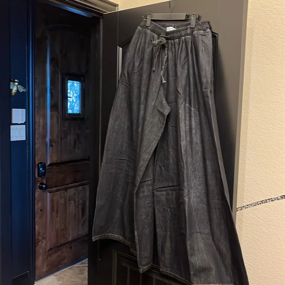 Wide Leg Denim Pant - Picture 1 of 3